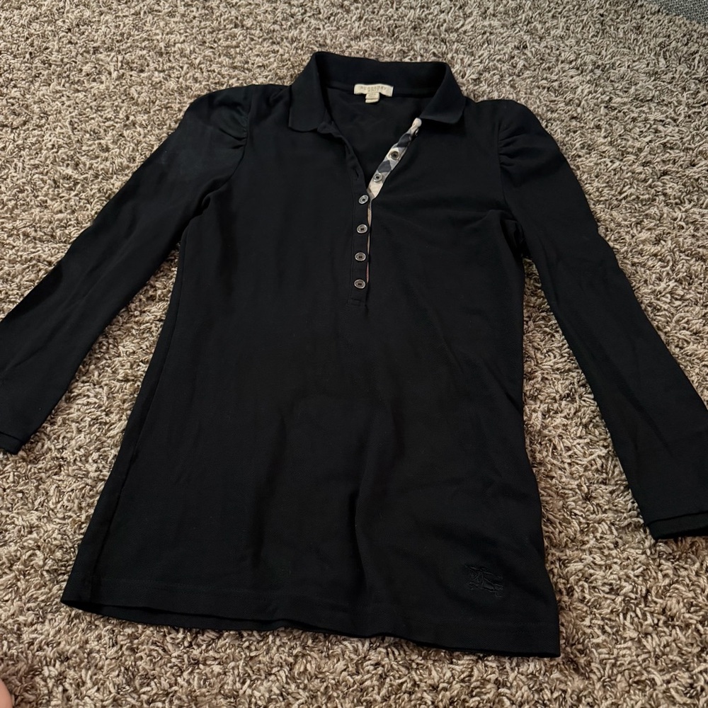Burberry Black long sleeve Polo Shirt